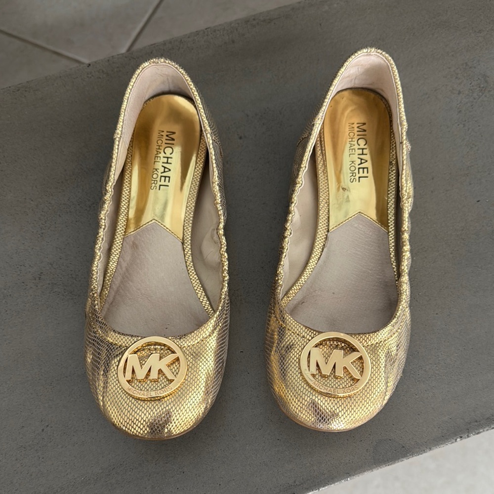 Michael Kors Gold Ballet Flats